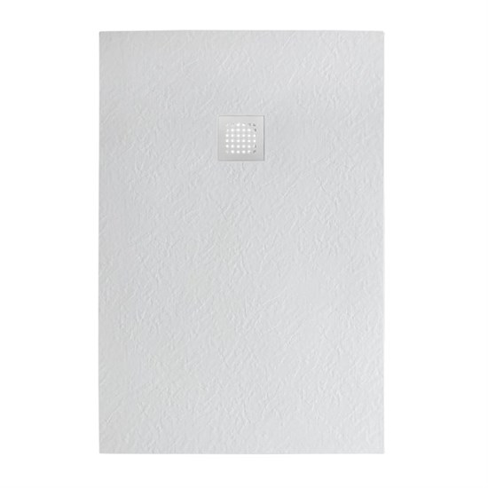 BELBAGNO Uno Поддон прямоугольный из искусственного мрамора в комплекте с сифоном с белой матовой декоративной накладкой, размер 120x90 см TRAY-MR-UNO-AH-120/90-35-W-BO