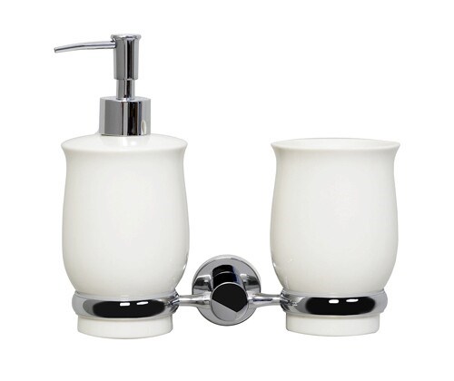 WASSERKRAFT K-24289 Держатель стакана и дозатора, хром WASSERKRAFT 24289 - фото 277585