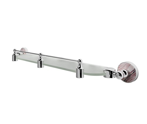 WASSERKRAFT Aland K-8544 Полка стеклянная с бортиком, хром WASSERKRAFT 8544 - фото 277623