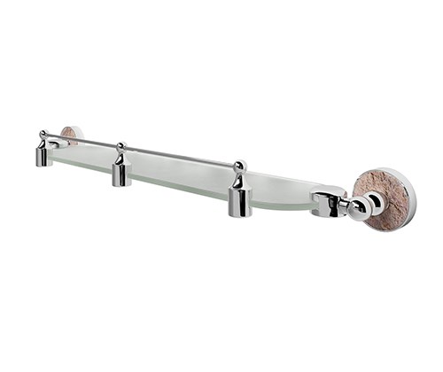 WASSERKRAFT Nau K-7744 Полка стеклянная с бортиком, хром WASSERKRAFT 7744 - фото 277951