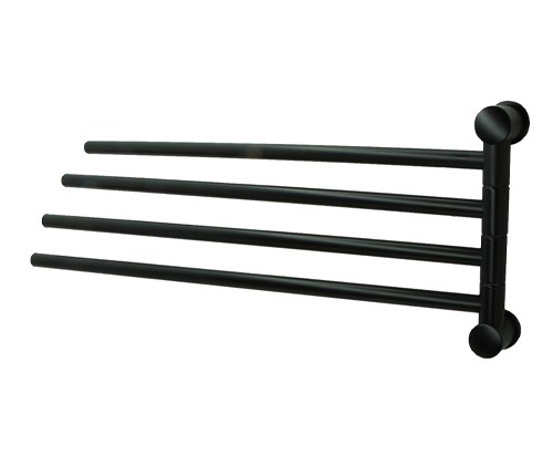 WASSERKRAFT K-1034BLACK Держатель полотенец четверной, черный WASSERKRAFT 1034B - фото 278029
