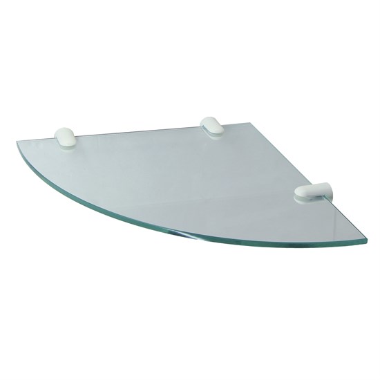 WASSERKRAFT K-533WHITE Полка  стеклянная угловая, белый WASSERKRAFT 533W - фото 278111