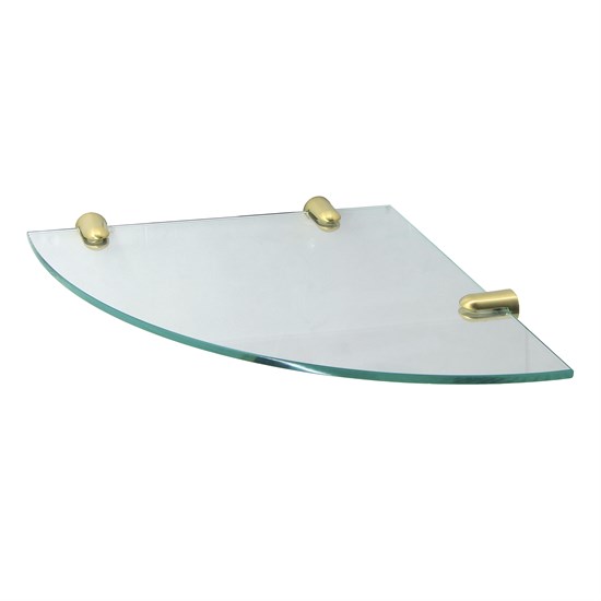 WASSERKRAFT K-533BRUSHED GOLD Полка  стеклянная угловая, золото WASSERKRAFT 533BG - фото 278176
