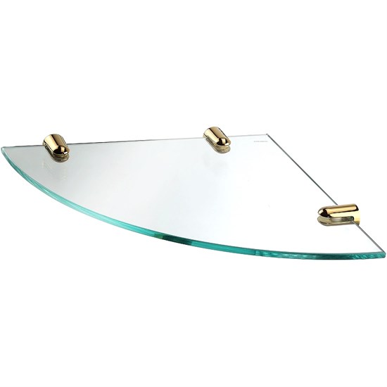 WASSERKRAFT K-533POLISHED GOLD Полка  стеклянная угловая, золото WASSERKRAFT 533PG - фото 278250