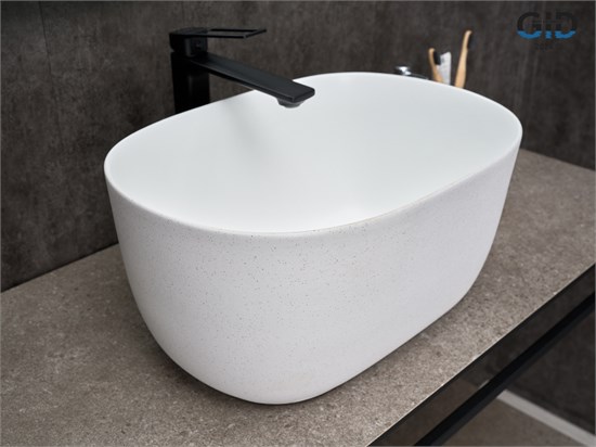 GID Раковина N9302wg 51220 накладная белая матовая / белая графит 45x32x22 GID-51220 - фото 279067