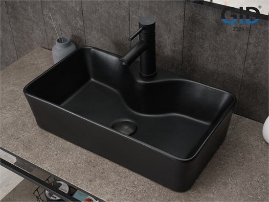 GID Раковина Bm9092 53353 накладная черная матовая 55x31x14 GID-53353 - фото 279292
