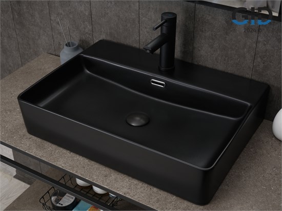 GID Раковина Bm9256 53375 накладная черная матовая 60x42x14 GID-53375 - фото 279378
