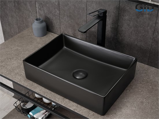 GID Раковина Bm1204 53360 накладная черная матовая 45x32x11 GID-53360 - фото 279415