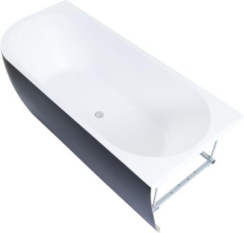 AQUANET Family Ванна акриловая асимметричная правая пристенная размер 180x80 см, цвет белый / черный AQUANET-3806-N-GW-MB - фото 280216
