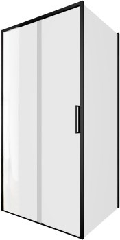 AQUANET Pleasure Evo Душевой уголок прямоугольный двери раздвижные размер 100x80 см профиль - черный / стекло - прозрачное AQUANET-AE65-100x80-BT - фото 282151