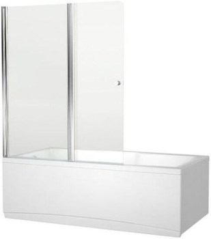 AQUANET Alfa Шторка на ванну распашная ширина 120 см профиль - хром / стекло - прозрачное AQUANET-196049 - фото 282431