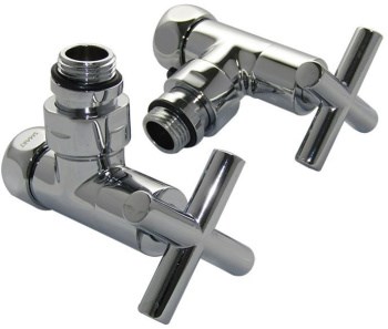AQUANET Вентиль для полотенцесушителя 3/4" x 1/2"г/ш, угловой крест, отражатель SMT8200SCH0405/2C AQUANET-SMT8200SCH0405/2C - фото 283706