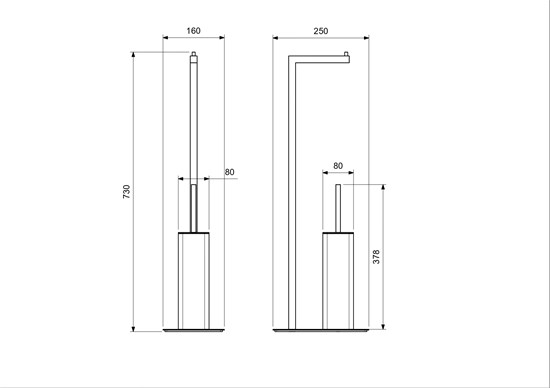 AQUATEK Libra Держатель туалетной бумаги с ершиком напольный, матовый черный AQ4331MB