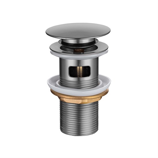 AQUATEK AQ6001BGM Сливной набор для раковины Push-open с переливом, оружейная сталь AQ6001BGM - фото 285806