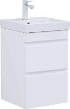 AQUANET Slim Тумба под раковину напольная / подвесная ширина 40 см, цвет белый AQUANET-346045 - фото 286104