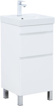 AQUANET Slim Тумба под раковину напольная ширина 40 см, цвет белый AQUANET-346040 - фото 286116