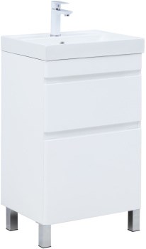 AQUANET Slim Тумба под раковину напольная ширина 50 см, цвет белый AQUANET-346041 - фото 286141
