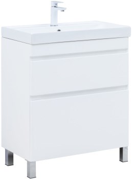 AQUANET Slim Тумба под раковину напольная ширина 70 см, цвет белый AQUANET-346043 - фото 286191