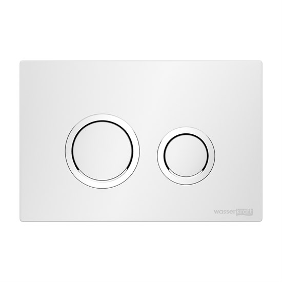 WASSERKRAFT Кнопка смыва, цвет белый / хром WASSERKRAFT WH01 - фото 290236