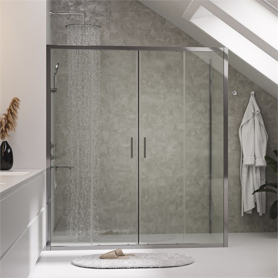 WASSERKRAFT Lippe 45S Душевой уголок прямоугольный размер 150x90 см двери раздвижные профиль - хром / стекло - прозрачное WASSERKRAFT 45S48 - фото 290336