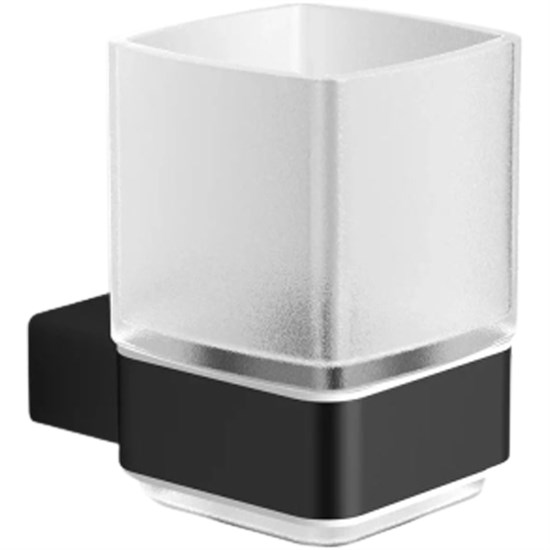 LANGBERGER Black Edition Стакан стекло к стене квадратный (11311A-BP), черный матовый BLACKEDITION11311A-BP - фото 290734