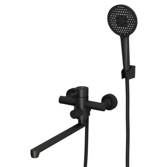 RUSH Melos Смеситель для ванны с длинным поворотным изливом (SUS1101-51Black), цвет черный SUS1101-51Black - фото 291282