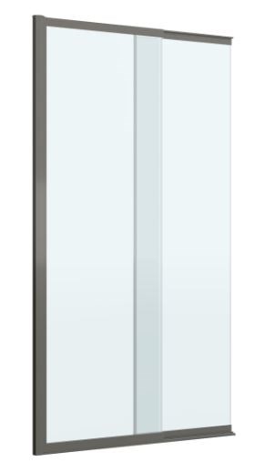 CEZARES Slider Шторка на ванну раздвижная ширина 90 см профиль - оружейная сталь / стекло - прозрачное SLIDER-FIX-VF-11-90/150-C-GM