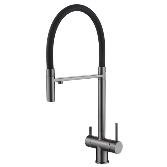 ABBER Wasser Kreis Смеситель AF81141NG для кухни с подключением фильтра и выдвижной лейкой, никель AF81141NG - фото 292048