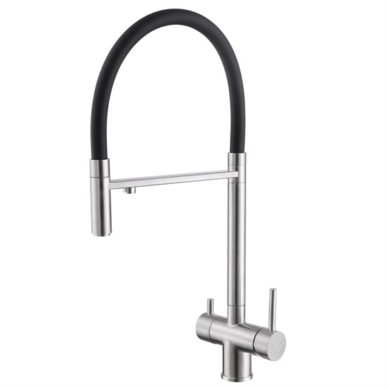 ABBER Wasser Kreis Смеситель AF81141SP для кухни с подключением фильтра и выдвижной лейкой, сатин AF81141SP - фото 292049