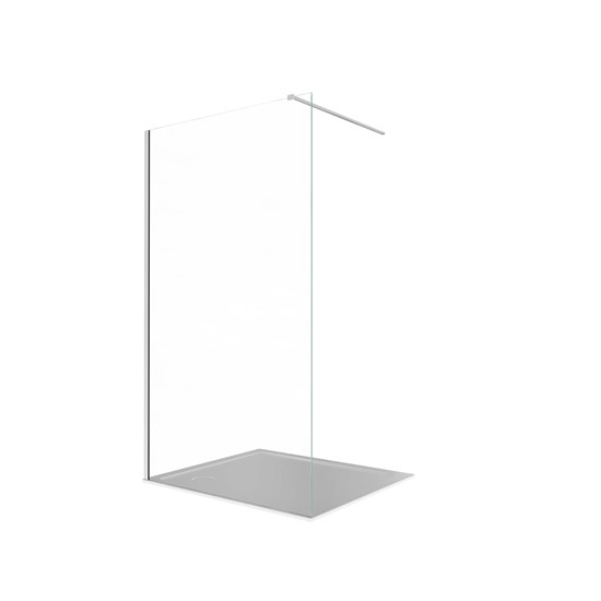 AQUATEK Душевая перегородка Walk In 140см,с держателем 1200мм, профиль хром, стекло прозрачное, закаленное AQ.WI.140.1CH