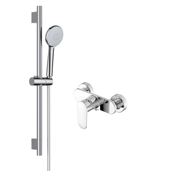 AQUATEK Nika Душевой комплект наружнего монтажа SET 2 в 1 (AQ1860CR + AQ2017CR ), хром AQ1832CR - фото 293113