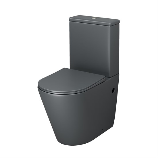 GROSSMAN Унитаз напольный Color GR-4480GMS (620х365х810) безободковый,серый матовый с тонкой крышкой,микролифт,2 места GR-4480GMS - фото 297343