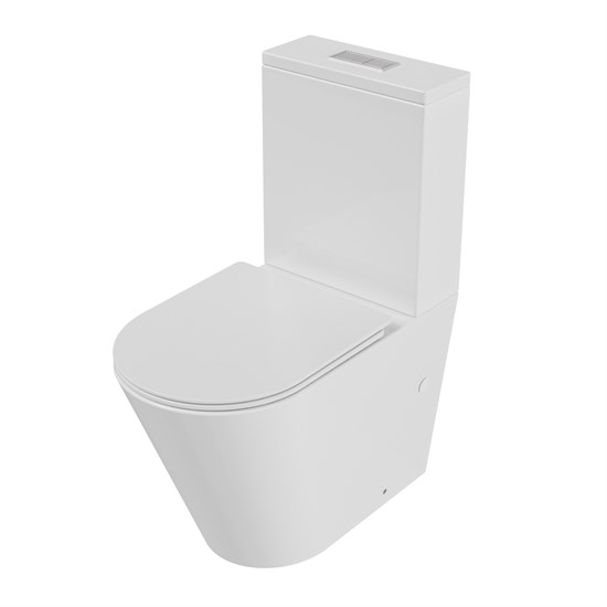 GROSSMAN Унитаз напольный GR-4458SQ (640х360х835) безободковый,белый с тонкой крышкой,микролифт,смыв торнадо,2 места GR-4458SQ - фото 297389