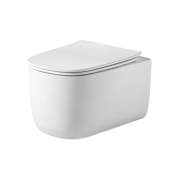 GROSSMAN Унитаз подвесной Thin Rim GR-5605SQ (520х374х355) тонкий ободок,белый с тонкой крышкой,микролифт,смыв торнадо GR-5605SQ - фото 297525