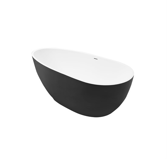 GROSSMAN Ванна отдельностоящая Fly GR-1102MB (170х80х60) цвет черный/белый матовый GR-1102MB - фото 297593