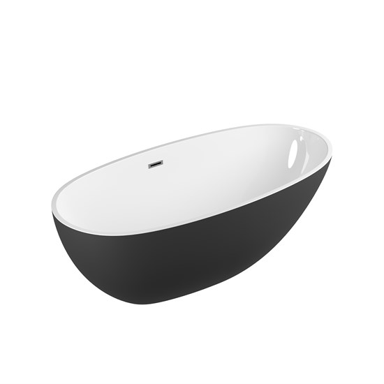 GROSSMAN Ванна отдельностоящая Fly GR-1104MB (170х75х58) цвет черный/белый матовый GR-1104MB - фото 297615