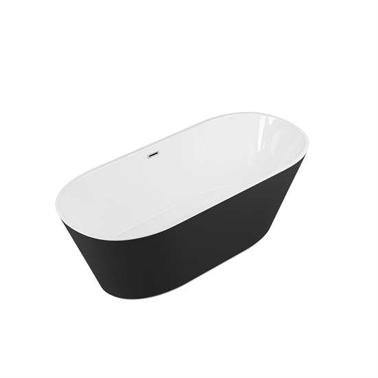 GROSSMAN Ванна отдельностоящая Forta GR-1503MB (170х75х58) цвет черный/белый матовый GR-1503MB - фото 297618