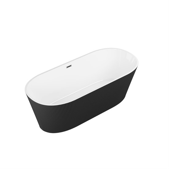 GROSSMAN Ванна отдельностоящая Forta GR-27021MB (170х75х58) цвет черный/белый матовый GR-27021MB - фото 297621