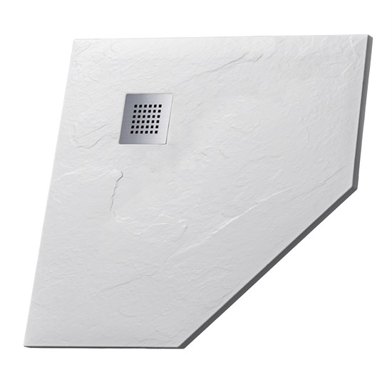 GROSSMAN Strong Душевой поддон GR-S1100100D (100х100) из искусственного камня,трапеция,белый GR-S1100100D - фото 297671