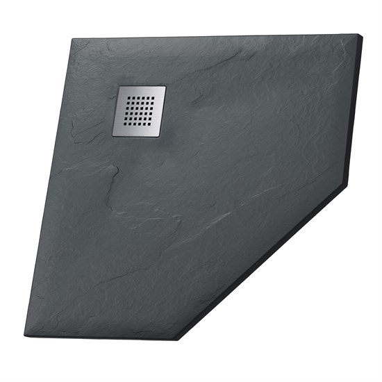 GROSSMAN Strong Душевой поддон GR-S2100100D (100х100) из искусственного камня,трапеция,графит GR-S2100100D - фото 297673