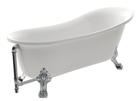 AZARIO Ванна акриловая CARDIFF 1700x760x800 свободностоящая, в комплекте с сифоном и металлическими ножками (CAR17076) CAR17076 - фото 298195