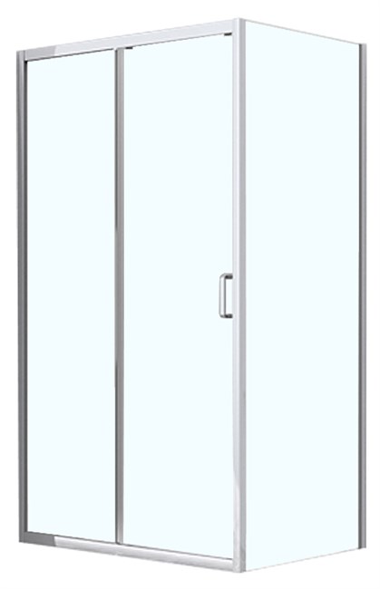 AZARIO Душевое ограждение  ALTON 1200х800х2000, БЕЗ ПОДДОНА, прозрачное стекло 6 мм, цвет профиля серебро (AZ-NAC1131 L 1200), двери раздвижные AZ-NAC1131 L 1200 - фото 298542