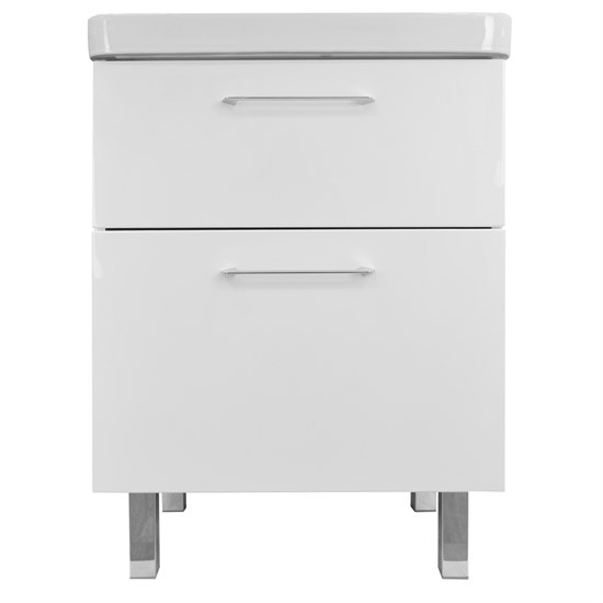AZARIO Комплект Тумба Ника 60 Н 600х475х850 напольная, с раковиной Monte 60 (CS00082788), цвет белый CS00082788 - фото 299846