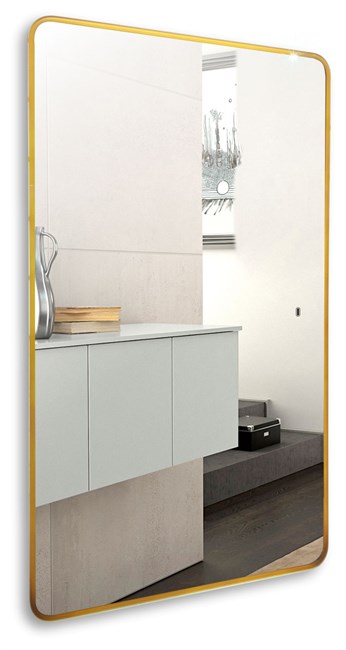 AZARIO Зеркало INCANTO 600х1000 бесконтактный сенсор, подсветка с диммером, цвет золото (LED-00002558) LED-00002558 - фото 300430