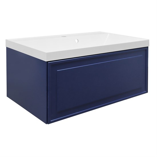 AZARIO Комплект Тумба Belloni 80 795х450х400 подвесная, механизм открывания Push to Open, с раковиной Астория 80, синий (CS00098084), цвет Синий CS00098084 - фото 300761