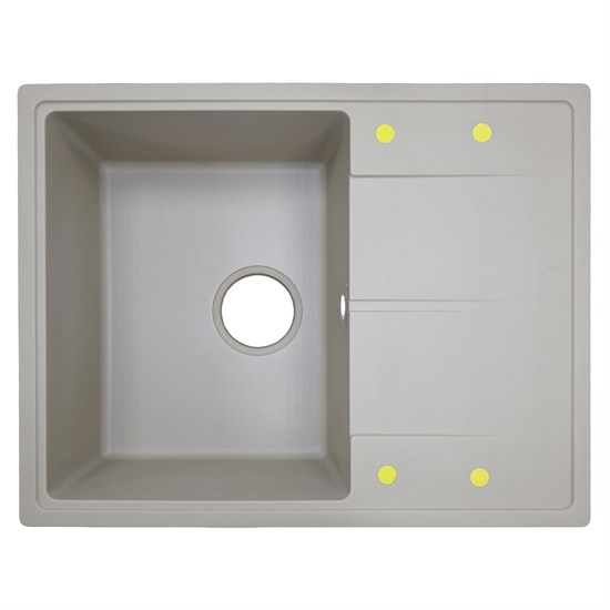 AZARIO Кухонная мойка Tavas 620х480х197 кварцевая, прямоугольная, сифон в комплекте, цвет Песочный (CS00097672) CS00097672 - фото 301149