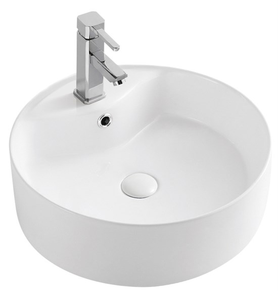 AZARIO Раковина накладная 460х170 круглая, белая (AZ-3018 SP) AZ-3018 SP - фото 301575