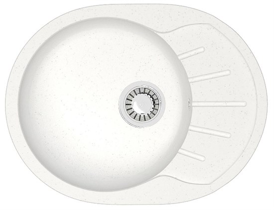 AZARIO Кухонная мойка Light 575х440х215) искусственный мрамор, цвет Белый (CS00079917) CS00079917 - фото 302043