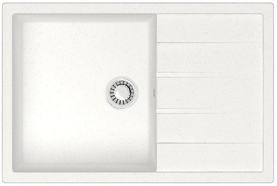 AZARIO Кухонная мойка Vision 750x505x218 искусственный мрамор, цвет Белый (CS00078336) CS00078336 - фото 302049