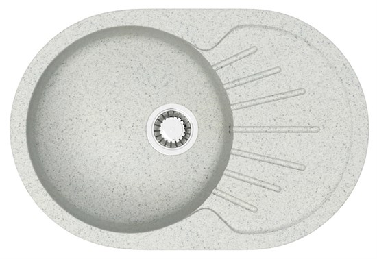 AZARIO Кухонная мойка Flora 730x450x215 искусственный мрамор, цвет светло серый (CS00079916) CS00079916 - фото 302108